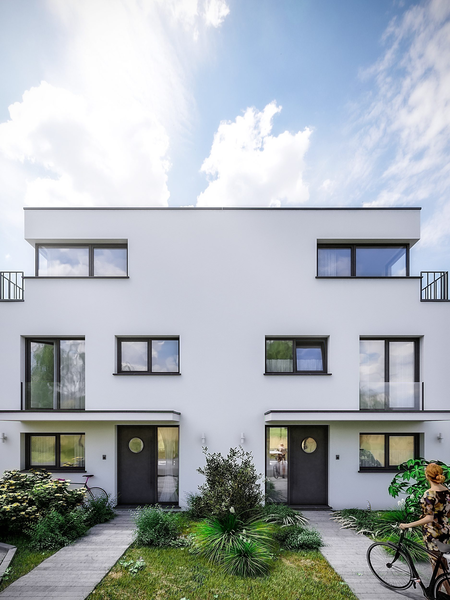 Doppelhaushälften (am Düsselring) Hausfassade