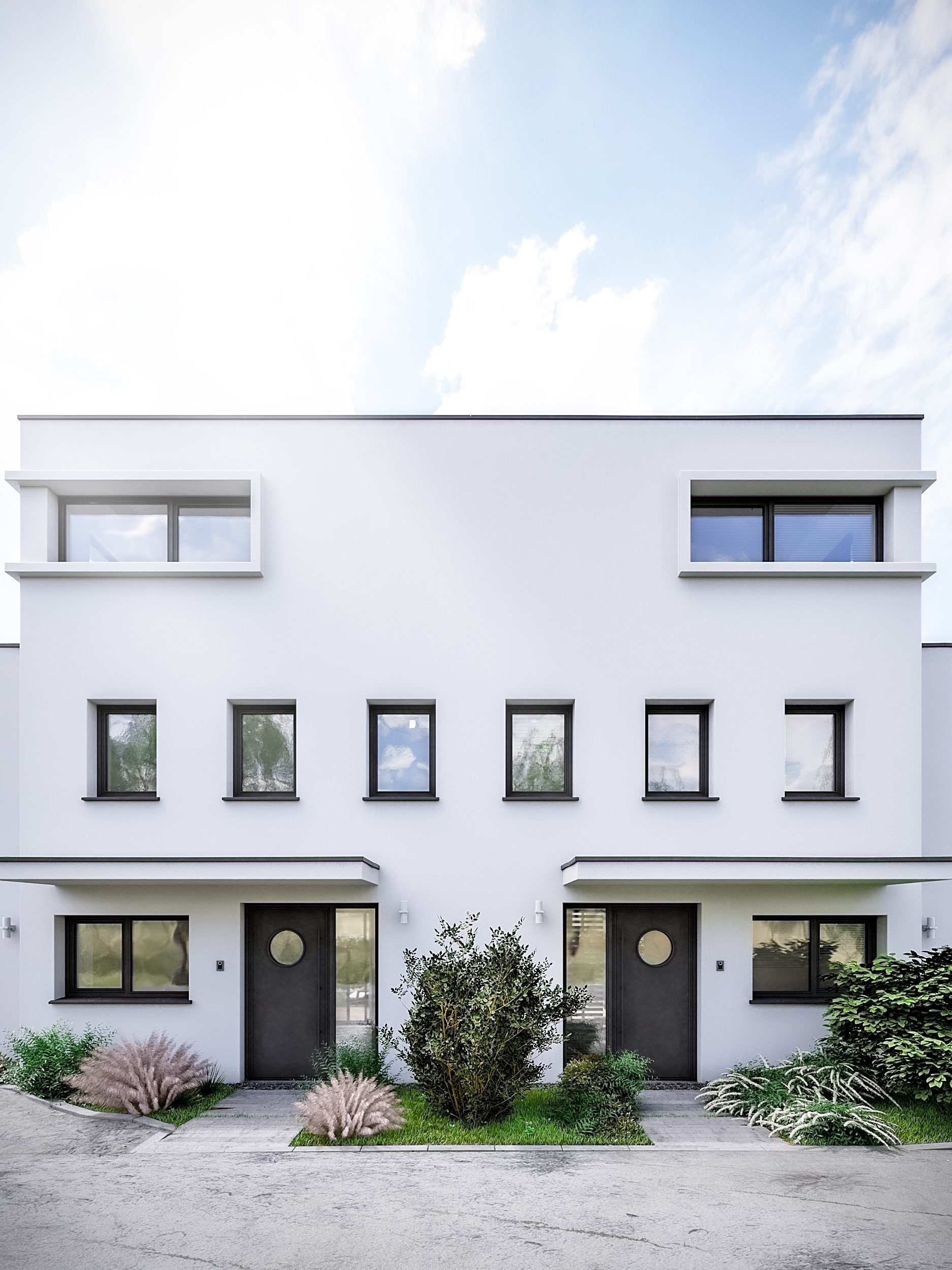 Doppelhaushälften (am Düsselring) Hausfassade